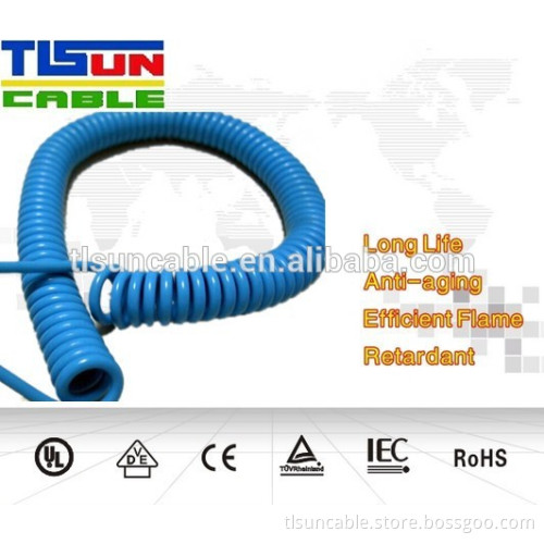 OEM spring spiral power cord coiled cable